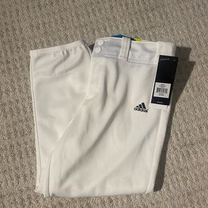 *BRAND NEW WITH TAGS* White adidas softball pants girls large